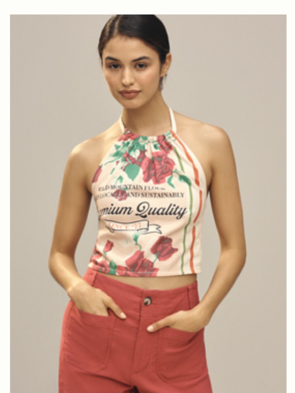 NWT Maeve Red Halter Top Size L